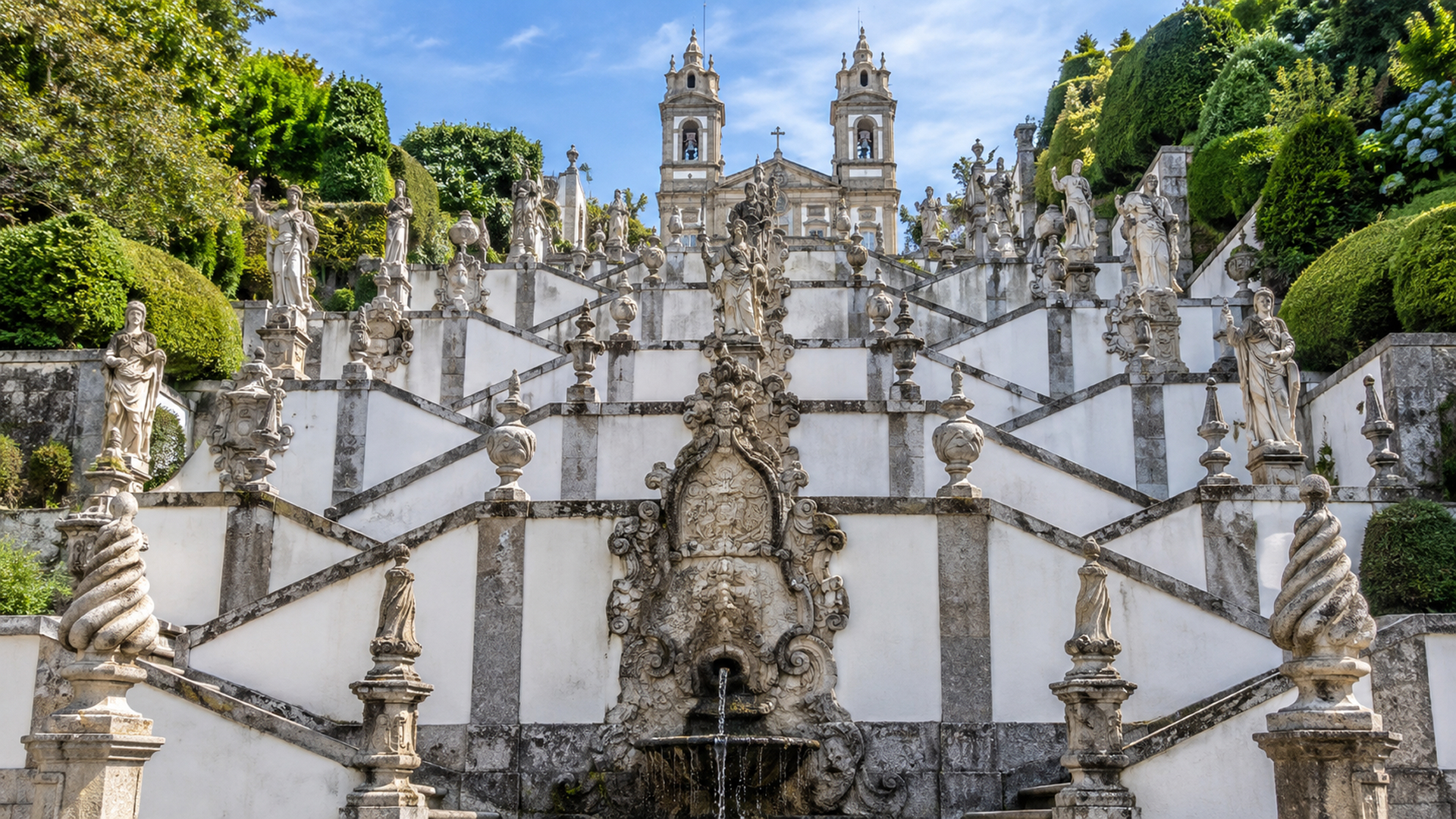 Bom Jesus do Monte staircase in Braga, Portugal