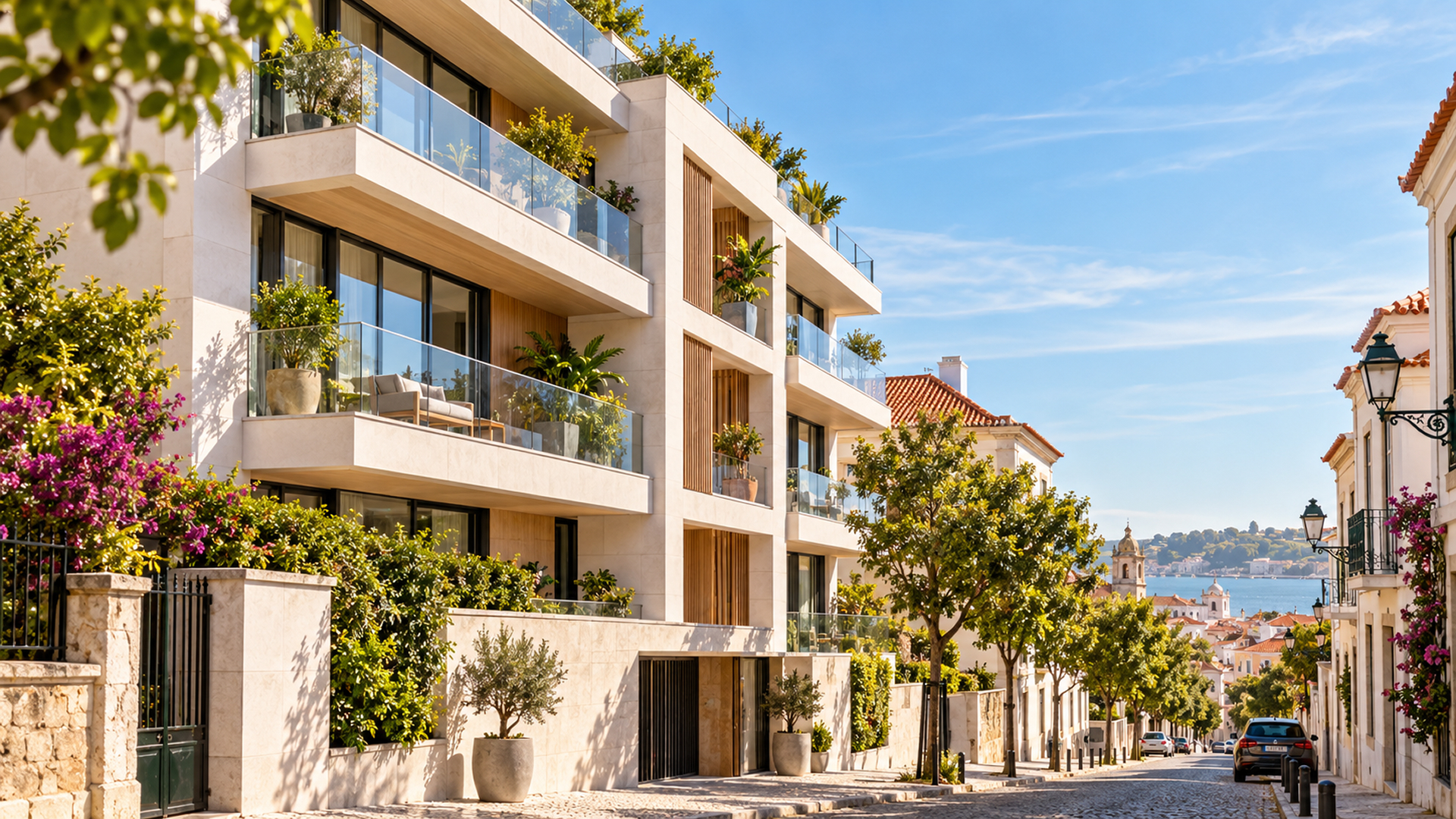 Modern apartment building in Portugal